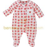 Pyjama en maille imprim� Corail, rouge & co (pr�matur� au 12 mois) - Sucre d'orge