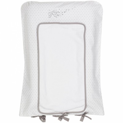Housse de matelas � langer blanche Pluie d'�toile (60cm x 75cm) par Tartine et Chocolat