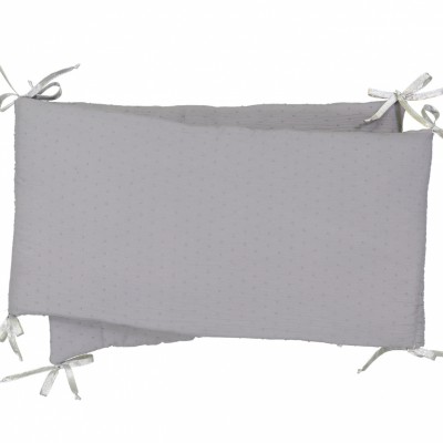 Tour de lit plumetis auguste gris (pour lits 60x120 et 70x140cm)