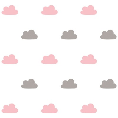 Papier peint nuages roses et gris by aless baylis (2,5 m)