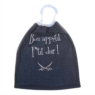 Serviette doublée élastiquée bon appétit p'tit dur