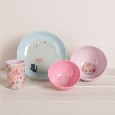 Set repas 4 pi�ces Les chats soufflent   par  Love Ma�