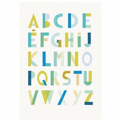 Poster abc aqua by mademoiselleyo (30 x 40 cm)