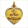 M�daille d'amour coeur ''Plus qu'hier, moins que demain'' (or jaune)