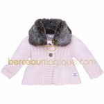 Cardigan tricot avec col en fausse fourrure En douceur (24 mois) - Sucre d'orge