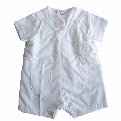 Tenue de bapt�me blanche barboteuse (1 mois � 4 ans) par Nice Kids