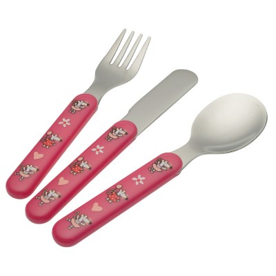 Set de 3 couverts mimi la souris rose