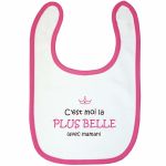 Bavoir C'est moi la plus belle blanc - BB & Co