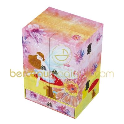 Armoire � bijoux musicale F�e rose par Trousselier
