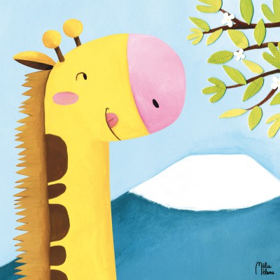 Tableau mako la girafe by melie melane (30 x 30 cm)