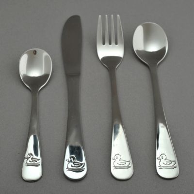 Set 4 couverts b�b� (inox) par Orf�vrerie de Cr�vigny 