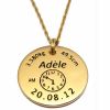 M�daille de naissance ronde avec cha�ne (plaqu� or jaune)
