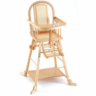 Chaise haute transformable dossier cann� par Combelle