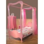 Lit � baldaquin Volute finition laqu� blanc - Mathy by bols