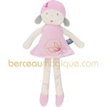 Poup�e velours Aquarelle rose - Sucre d'orge