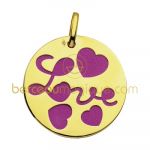 M�daille Love or jaune et couleur - A.Augis