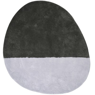 Tapis coton stone gris en mer by sophie cordier (80 x 85 cm)