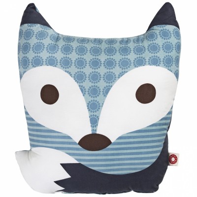 Coussin rufus le renard bleu en coton bio (27 x 32 cm)