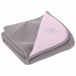 Couverture r�versible double polaire taupe et rose (100 x 72 cm) - Red Castle