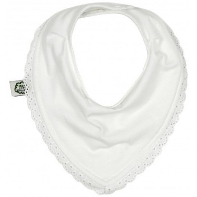 Bavoir bandana en coton bio à dentelle