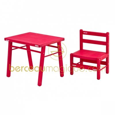 Table d'enfant framboise par Combelle