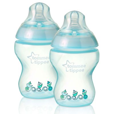 Lot de 2 biberons d�cor�s bleus (260ml) par Tommee Tippee