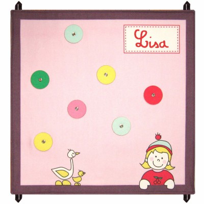 Pêle mêle rose et prune personnalisable (48 x 48 cm)