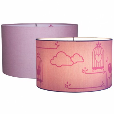 Suspension complète silhouette oiseau floral rose (30 x 20 cm)