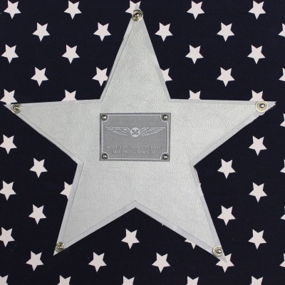 Tableau silver star bleu foncé étoile grise (30 x 30 cm)