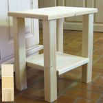Chevet Dominique finition : brut / naturel vernis / blanc pastel - Mathy by bols