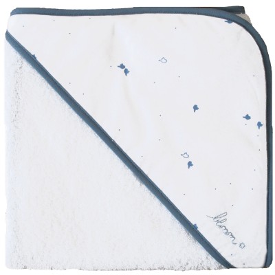 Cape de bain oiseaux bleus (80 x 80 cm)