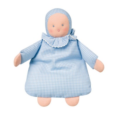 Doudou B�b� nid d'ange vichy bleu par Trousselier