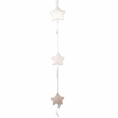 Guirlande 3 etoiles cable uni taupe, beige, blanc