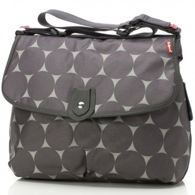 Sac à langer maman satchel ronds gris