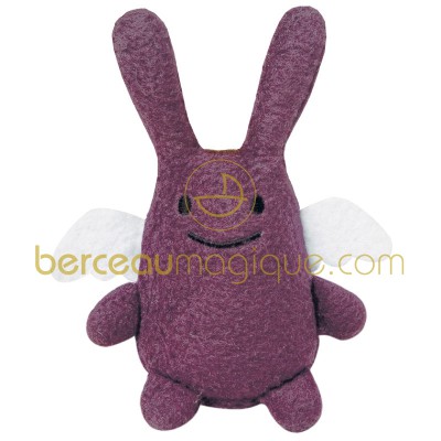 Doudou Ange lapin prune (18 cm) par Trousselier