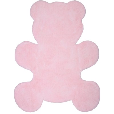 Tapis lavable ours teddy rose (80 x 100 cm)