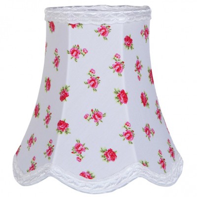 Abat-jour blanc floral rose pour lampe (15 x 15 cm)