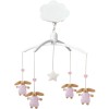 Mobile musical Lapin nid d'ange et ours rose