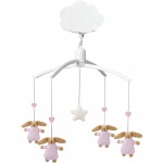 Mobile musical Lapin nid d'ange et ours rose - Trousselier
