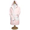 Peignoir �ponge rose et blanc (12-24 mois)
