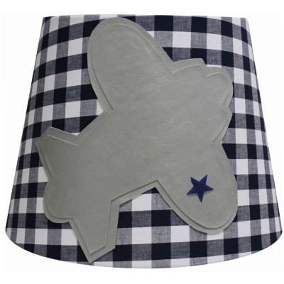 Abat-jour air-o-plane avion gris pour suspension (35 x 28 cm)