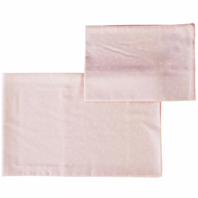 Drap + taie d'oreiller pink bows (110 x 170 cm)