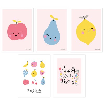 Lot de 5 posters tutti frutti by aless baylis