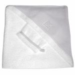 Cape de bain avec gant Blanc / gris (100 x 100 cm)  - Red Castle