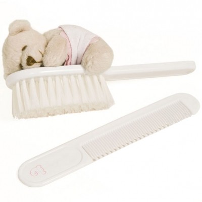 Peigne et brosse ours couch� rose par Pasito a pasito