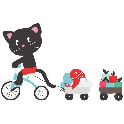 Sticker chat moka sur son tricycle by chloé lefeuvre