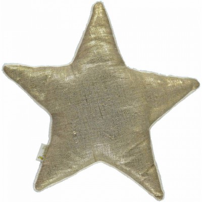 Coussin étoile lin patiné or (30 cm)