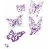 Stickers mural Les papillons violet (28 x 27 cm)
