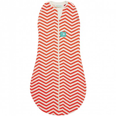 Gigoteuse d'emmaillotage printemps automne coton bio ergococoon chevron orange tog 1 (76 cm)