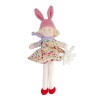 Poup�e bonnet lapin robe Liberty rouge (22 cm)